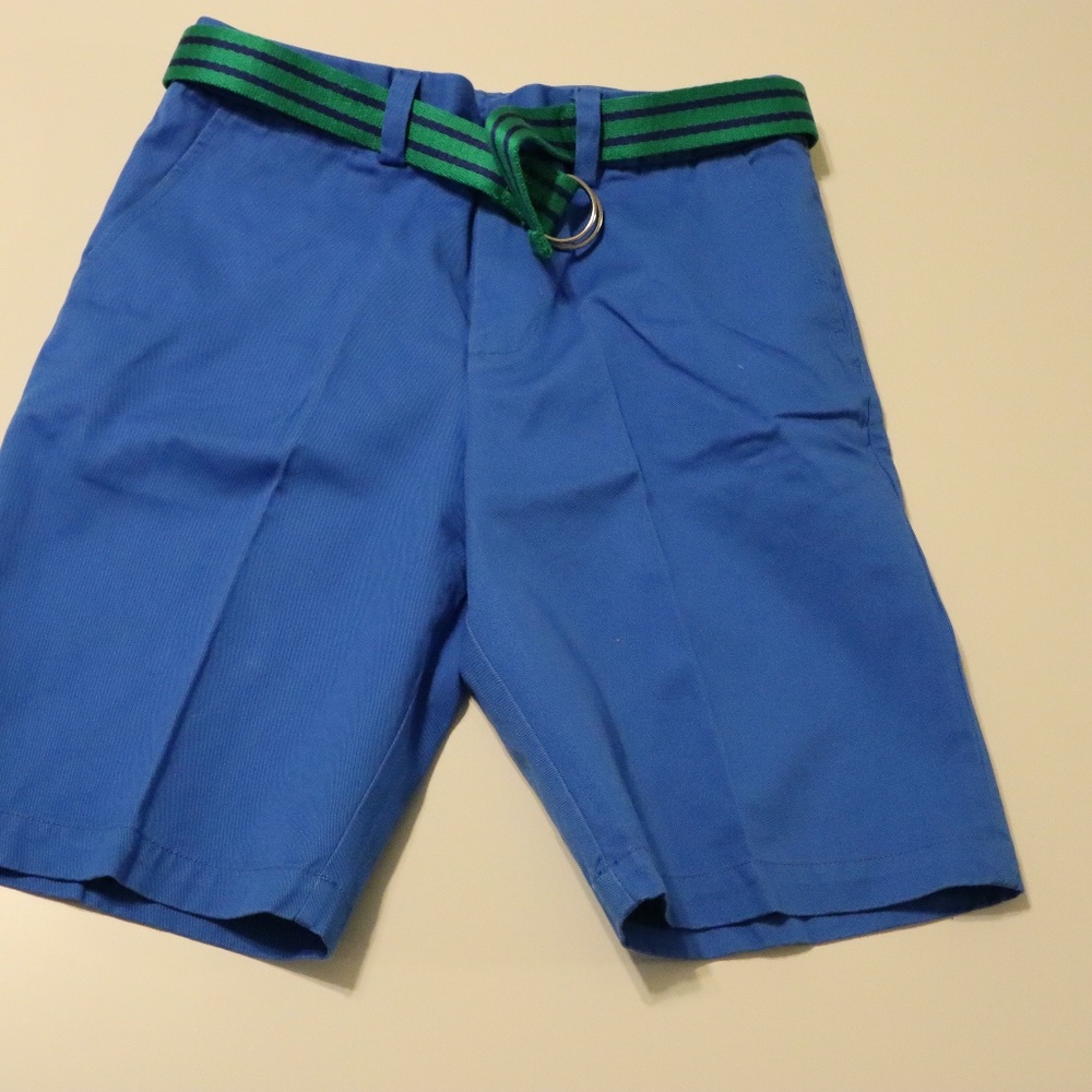 NWT Ralph Lauren Boys Dress Shorts Blue Sz14 Belt